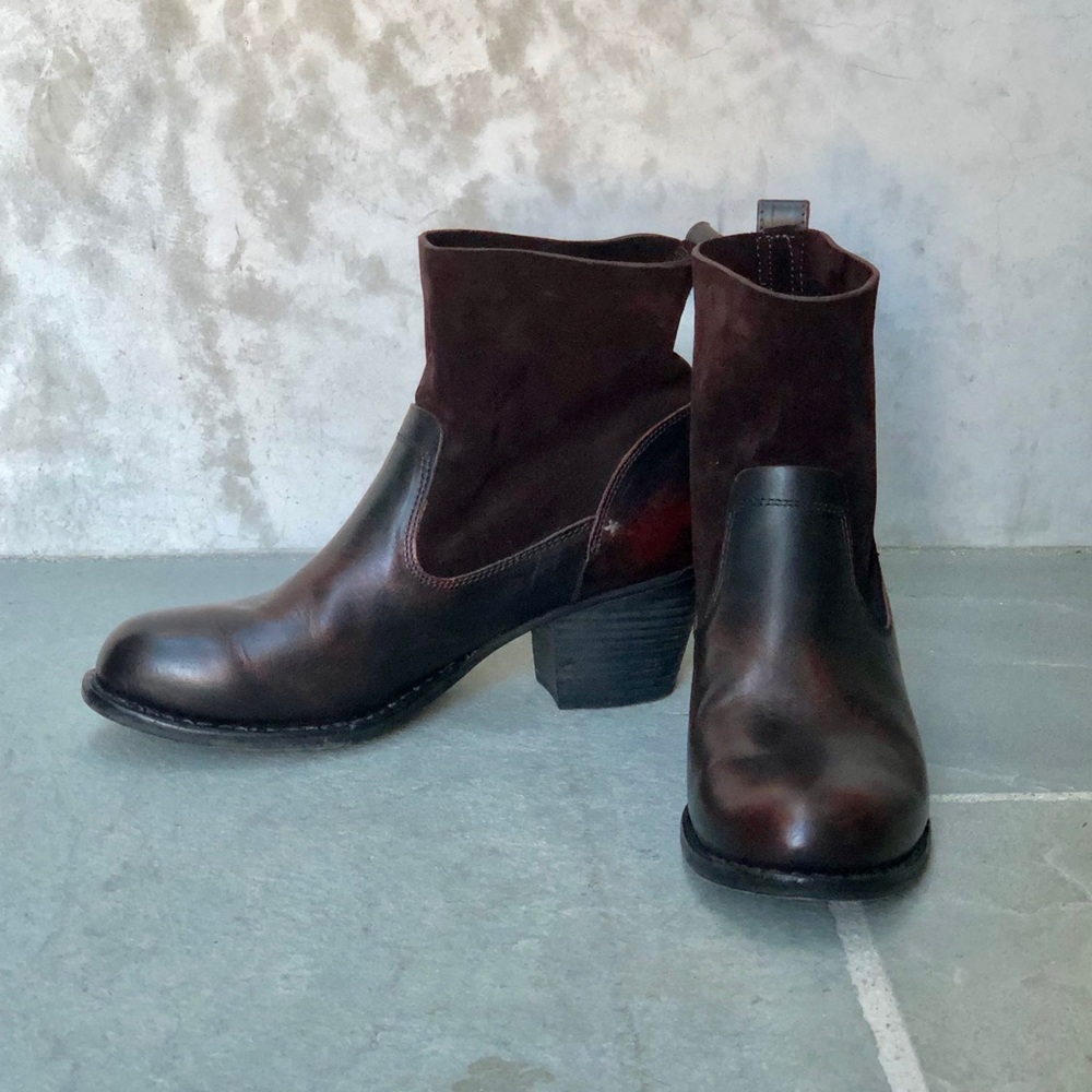 Rag & Bone Mercer II Leather Suede burgundy boot